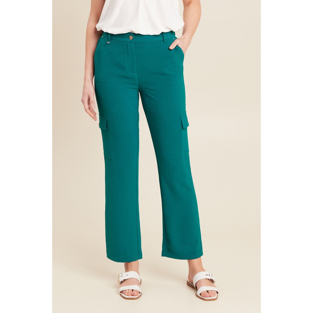Pantalon flou cargo 7/8ème vert, BREAL