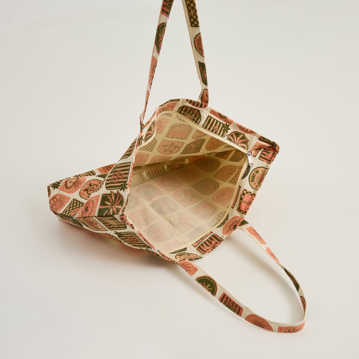 Tote bag imprimé graphique rose, GRAIN DE MALICE