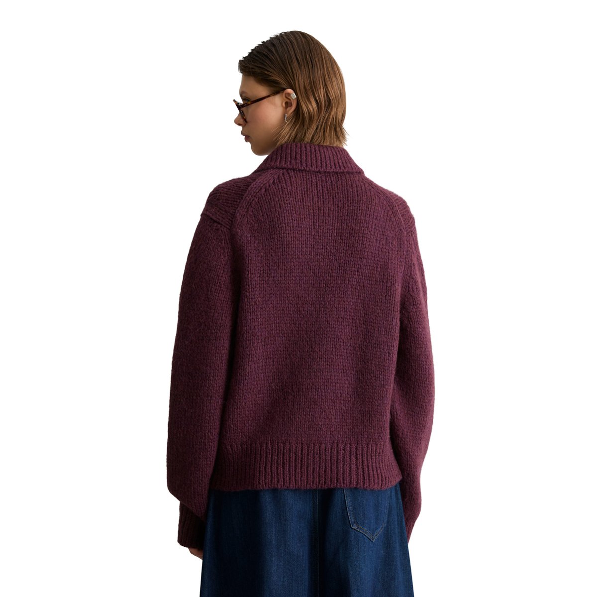 Cardigan épais, coupe classique en mélange de laine vierge douce rouge, MARC O’POLO DENIM