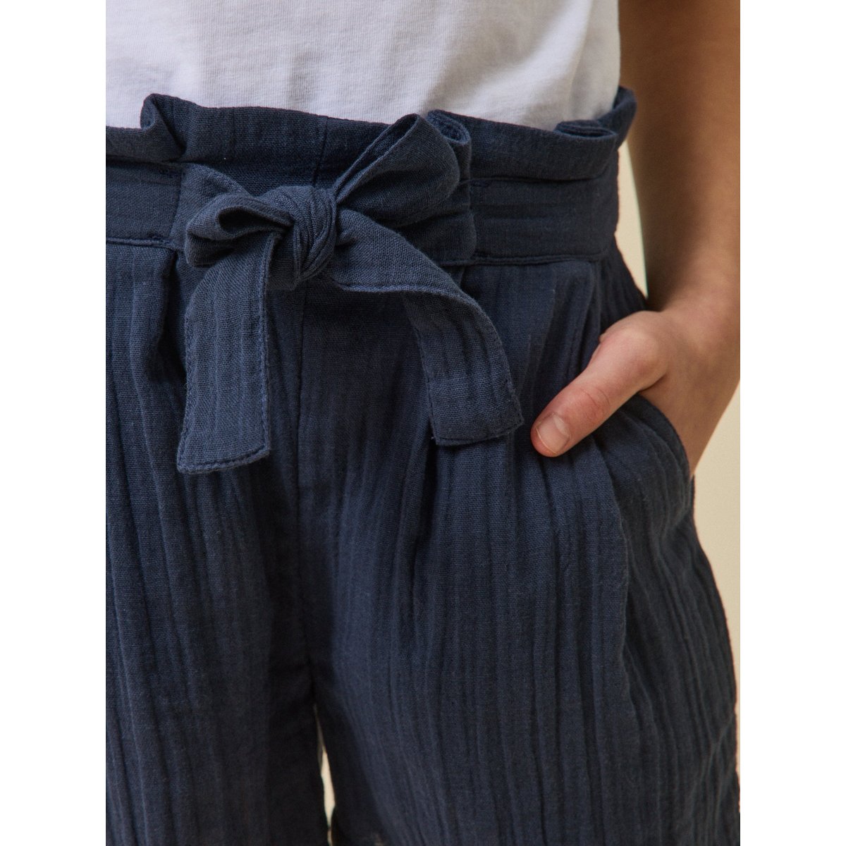 Short  en gaze de coton - Collection JUNIOR marine, CYRILLUS