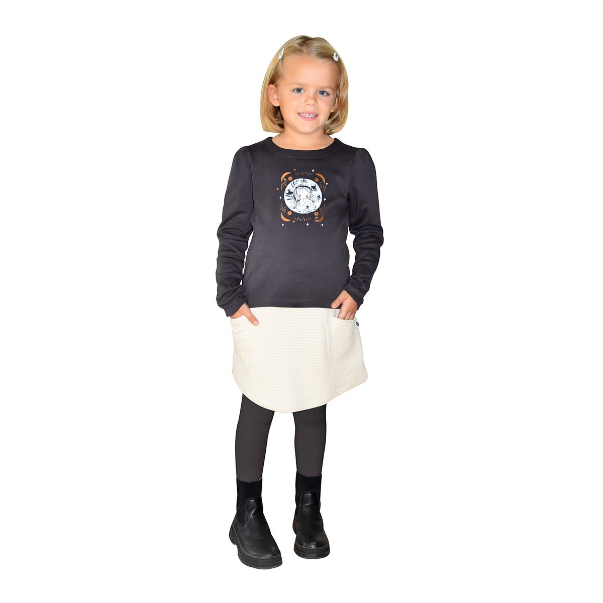 Tshirt melina manches longues les grands de sucre d'orge gris, SUCRE D'ORGE