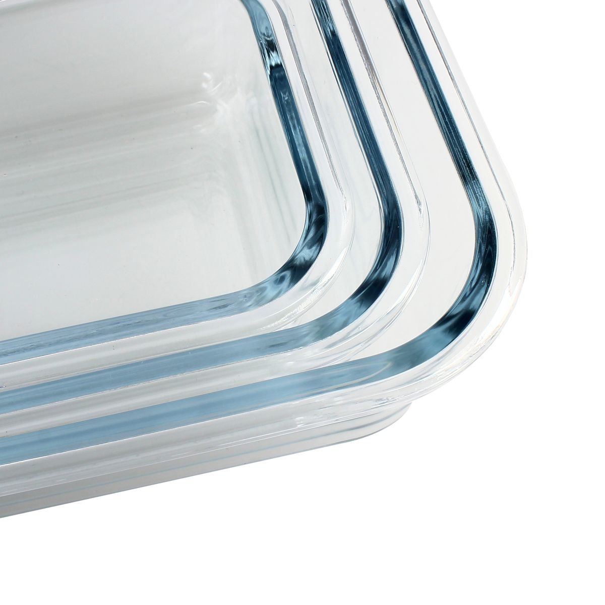 Lot de 3 boîtes hermétiques en verre, CLÉMENTINE transparent, MENASTYL