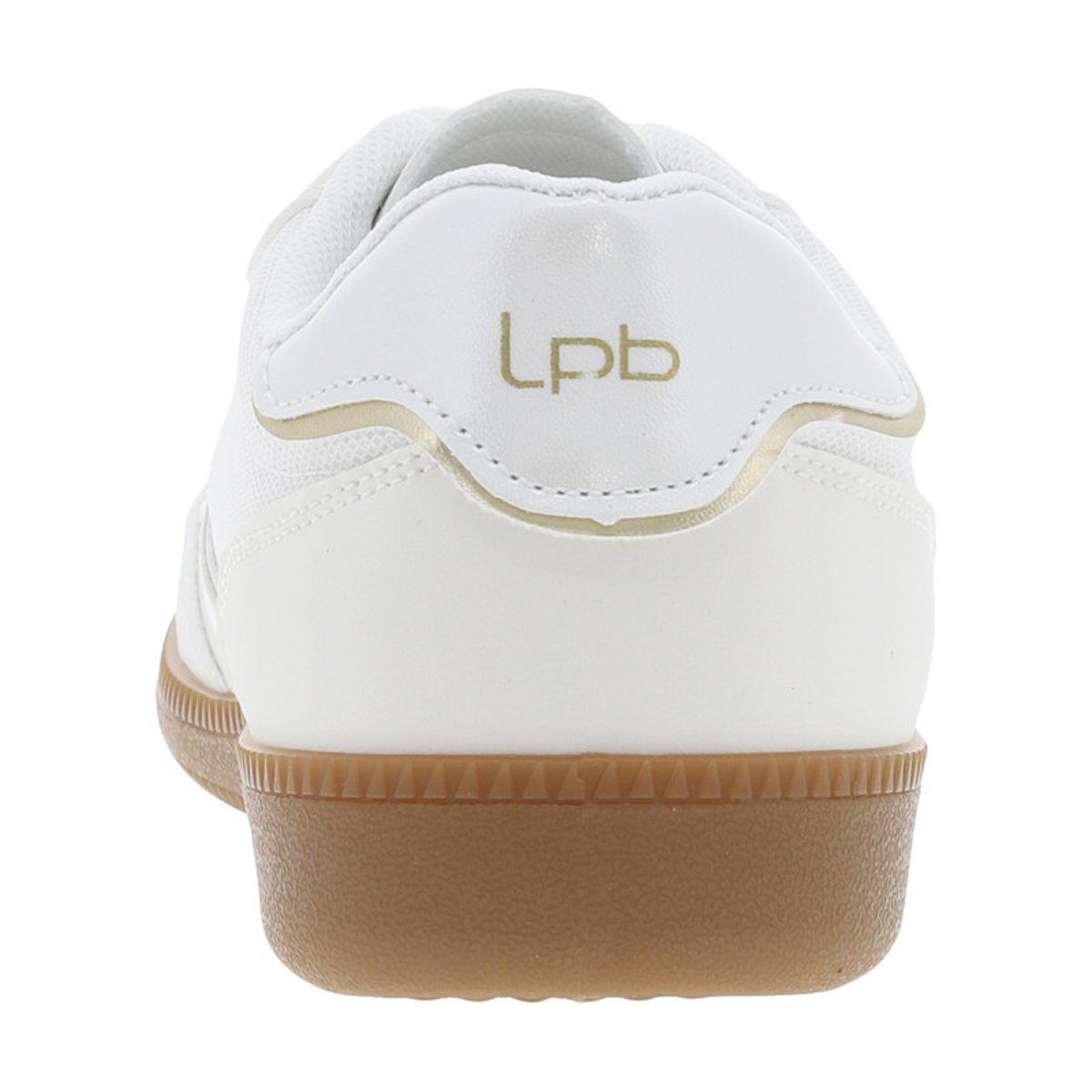 Tennis beiges et blanches pailletées à semelle plate et à lacets plats blanc, LPB Les P'tites Bombes