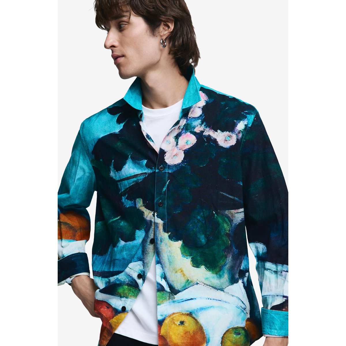 Chemise à carreaux nature morte bleu, DESIGUAL