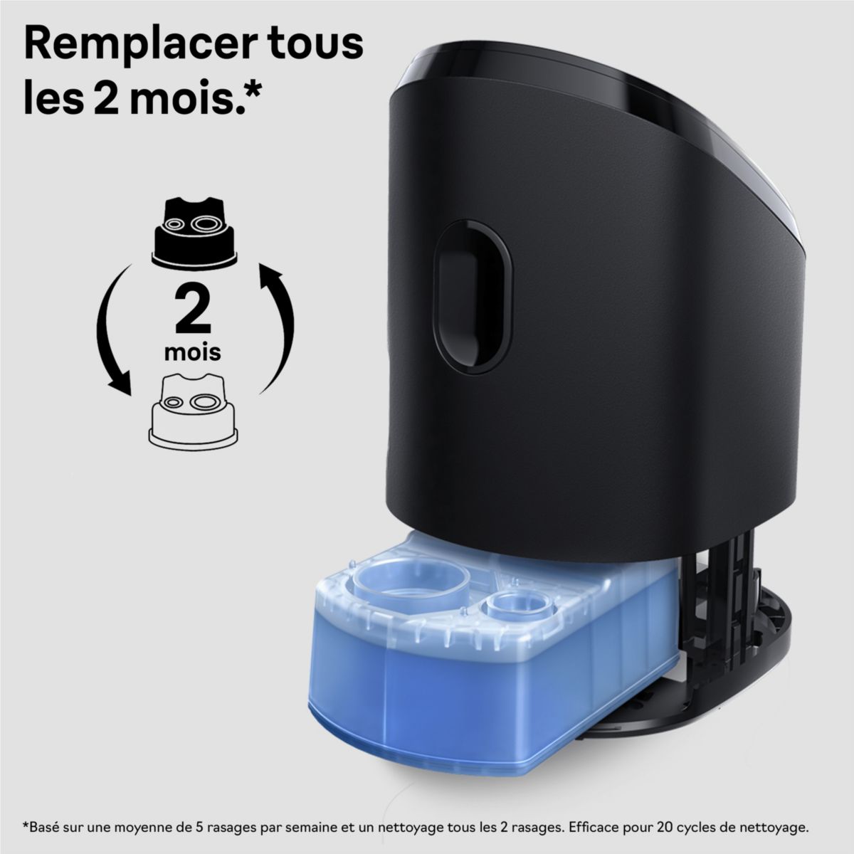 Cartouche nettoyante nettoyante ShaverCare 3-en-1 pour rasoir x6 cartouches couleur unique, BRAUN