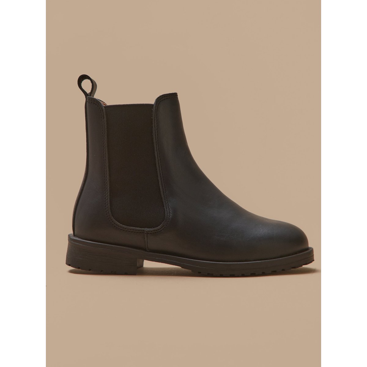 Boots chelsea cuir encre, CYRILLUS