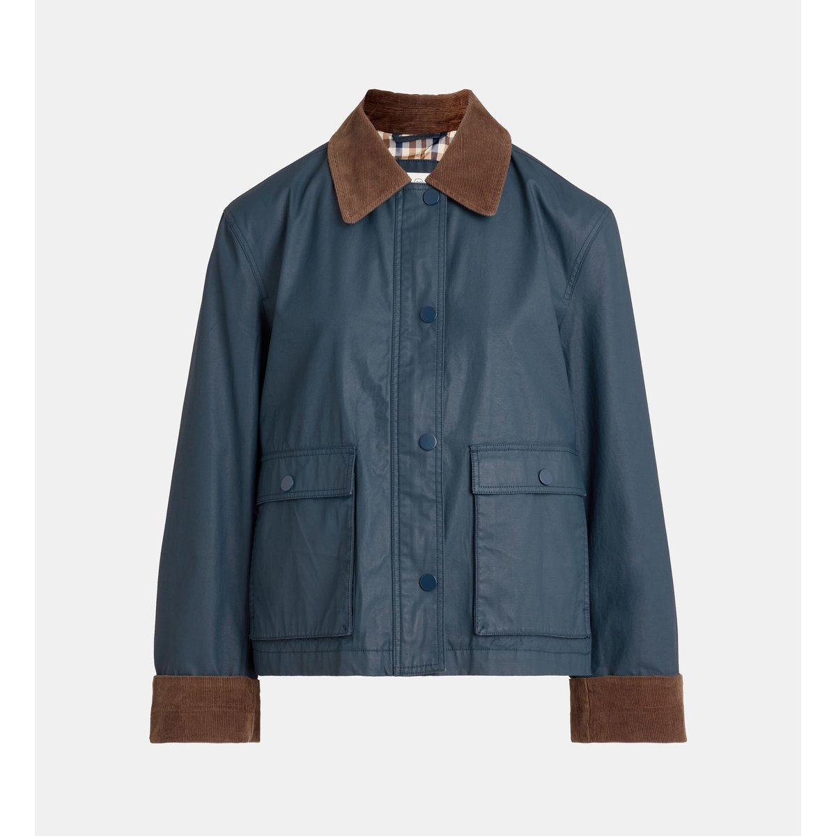 Parka droite courte omeria col velours bleu marine, JODHPUR