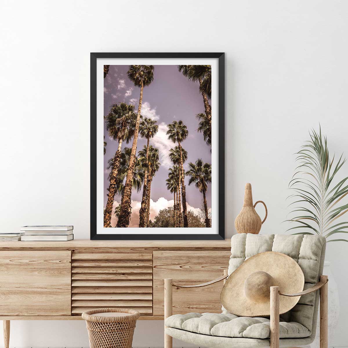 Affiche los angeles beverly hills affiche + cadre en bois - noir, HEXOA
