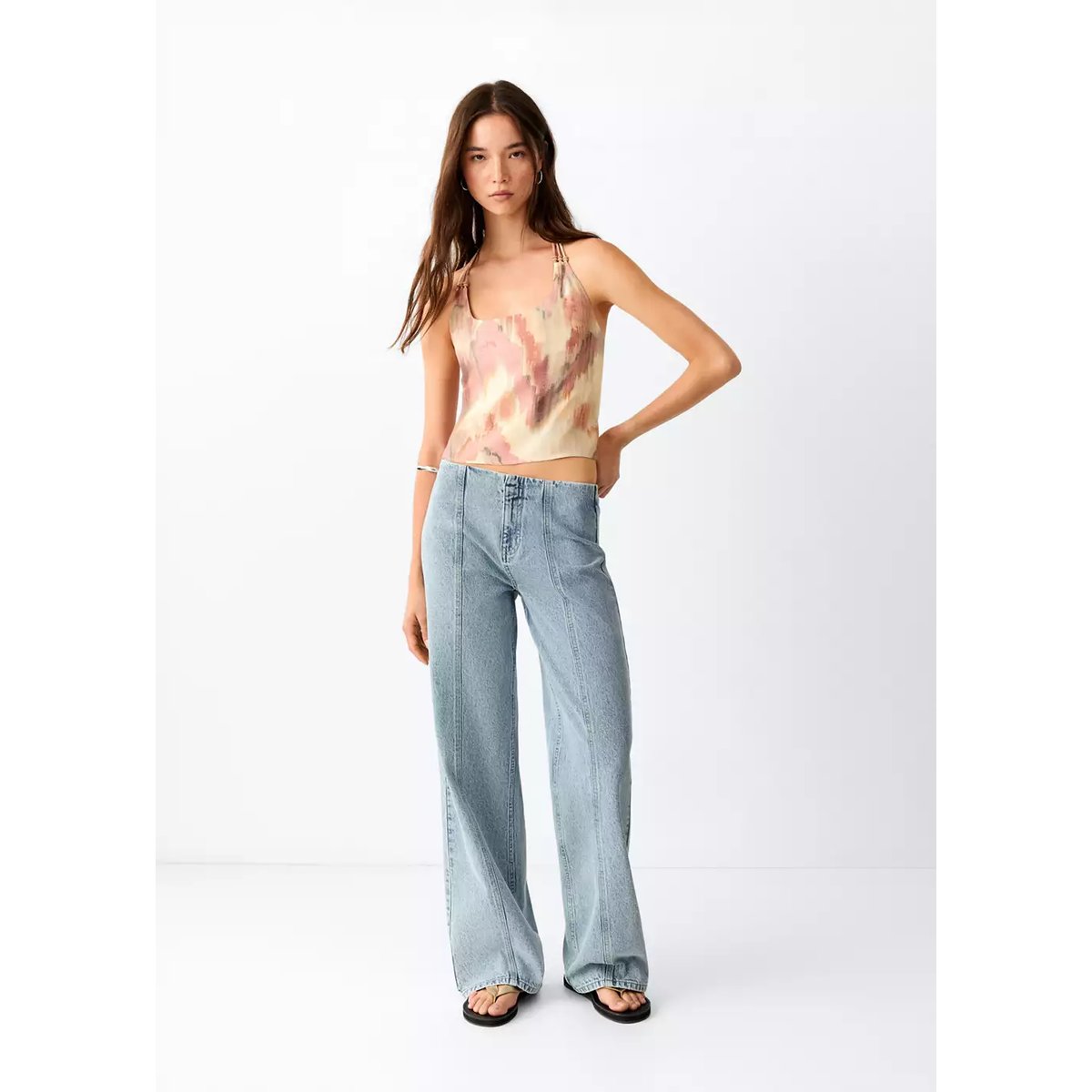 Jean wide leg couture bleu clair, MANGO TEEN