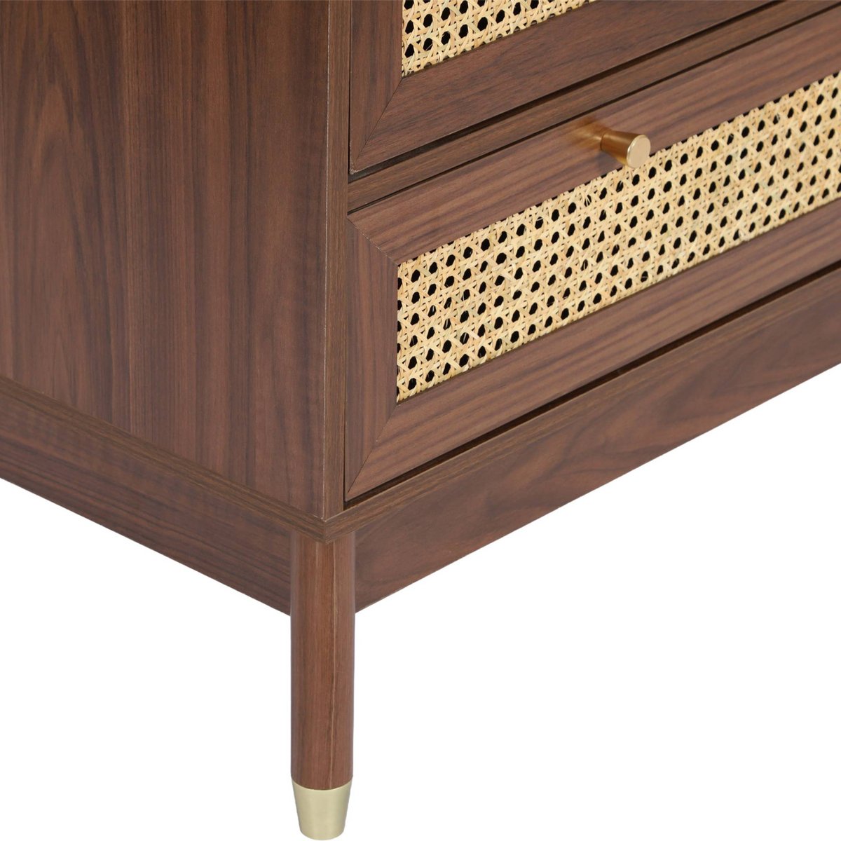 Commode décor bois et cannage 3 tiroirs JUDITH naturel, SWEEEK