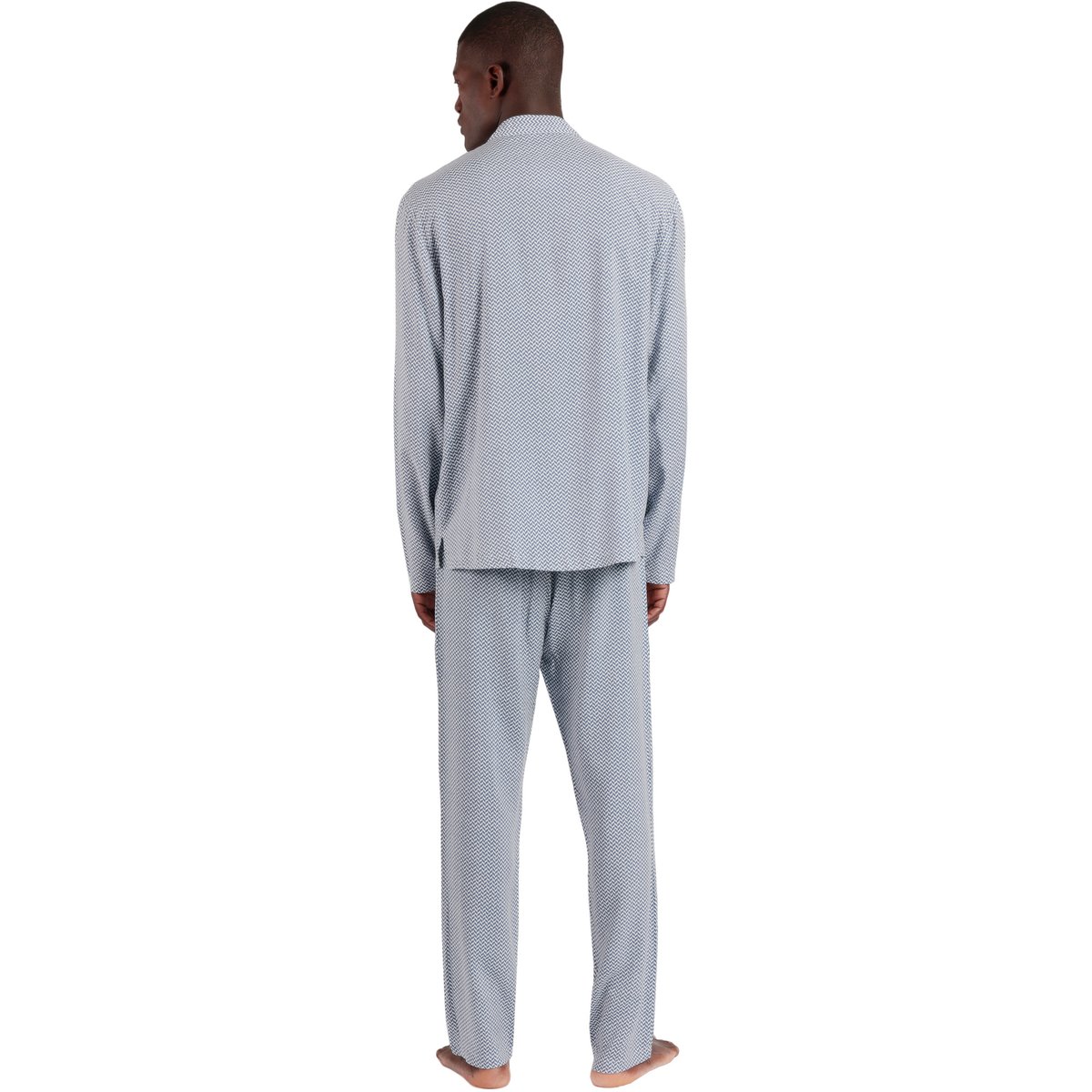 Pyjama tenue pantalon chemise manches longues Classic Spiga bleu, ADMAS