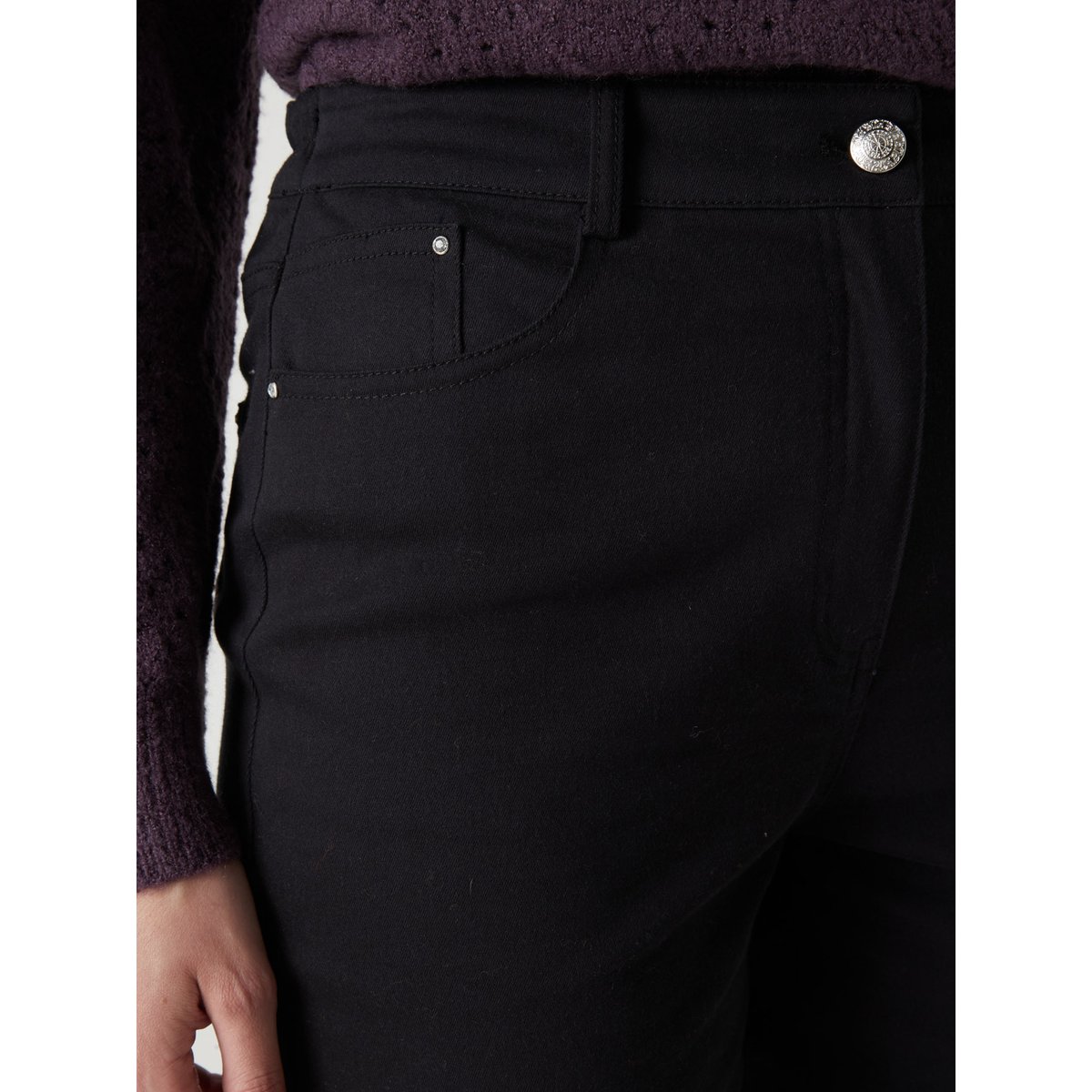 Pantalon taille haute 5 poches noir, DAXON