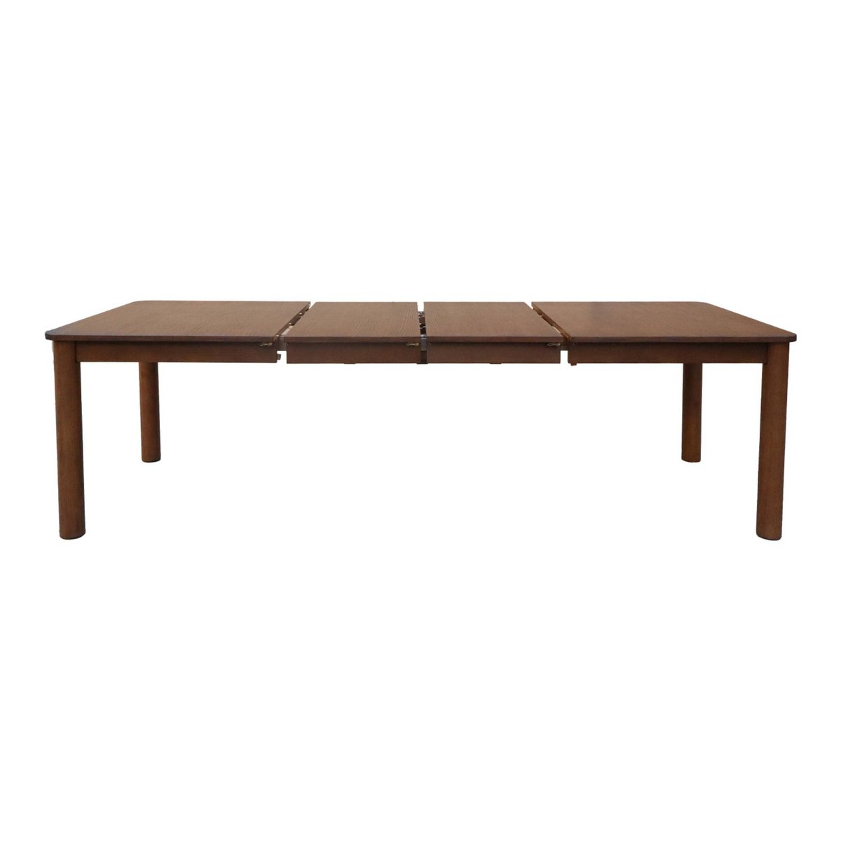 Table à manger rectangulaire extensible bois d'hévéa et placage chêne 6 à 10 places SOLENE noyer, SWEEEK