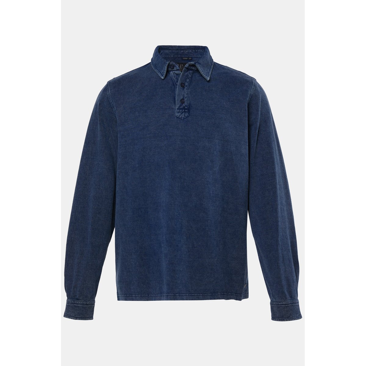 Polo à manches longues, piqué jean bleu foncé, JP1880