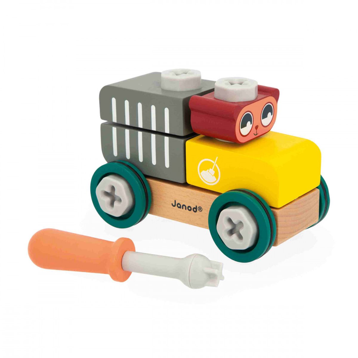 Jeu De Construction En Bois, Voiture À Bricoler multicolore, JANOD