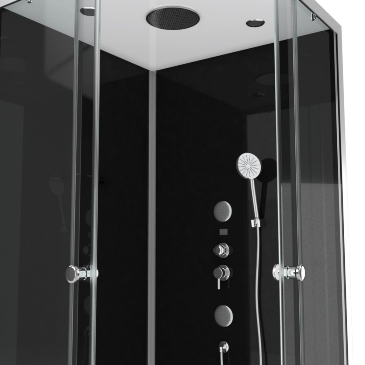 Cabine de douche arrondie gris clair, HOME MAISON