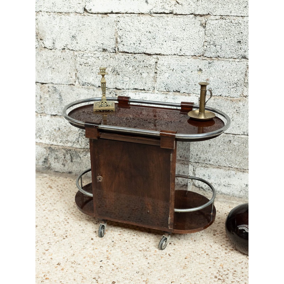 Desserte Art déco Anouk N°372 - Bon état argenté, DEBONGOUT