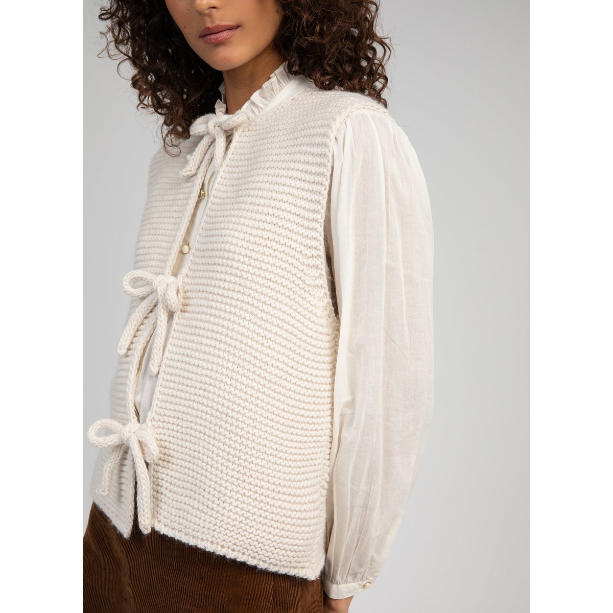 Cardigan Sans Manche LEGRINGA ecru, AN'GE