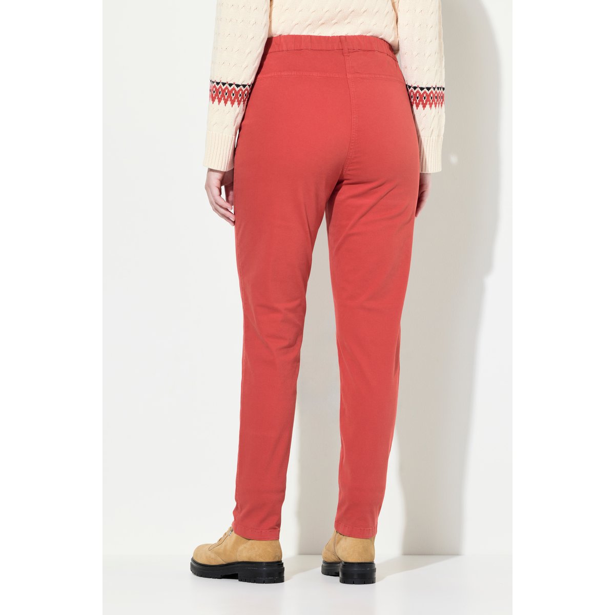 Jegging, ceinture élastiquée, 2 poches rouge brique, ULLA POPKEN