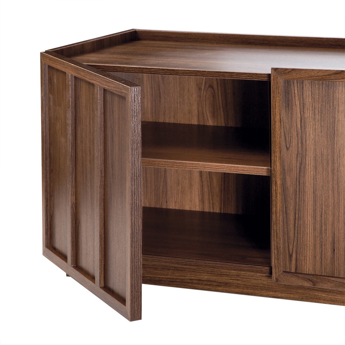 Meuble TV 3 portes - ABEL bois foncé, CALICOSY