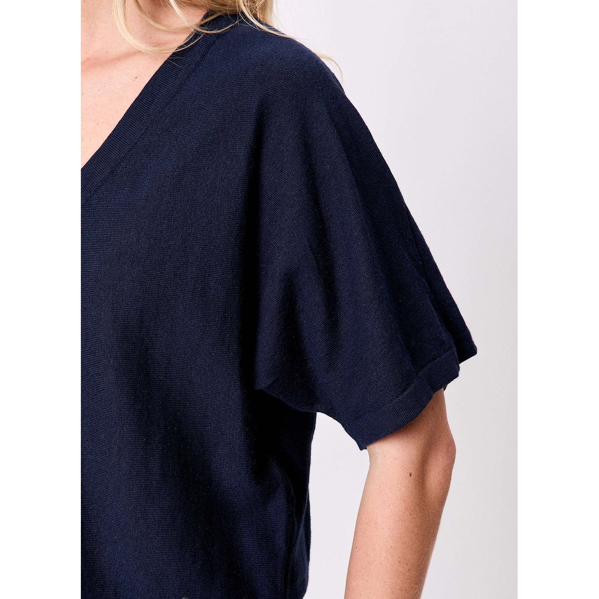 Gilet court en maille uni MELIO bleu marine, LA FIANCÉE