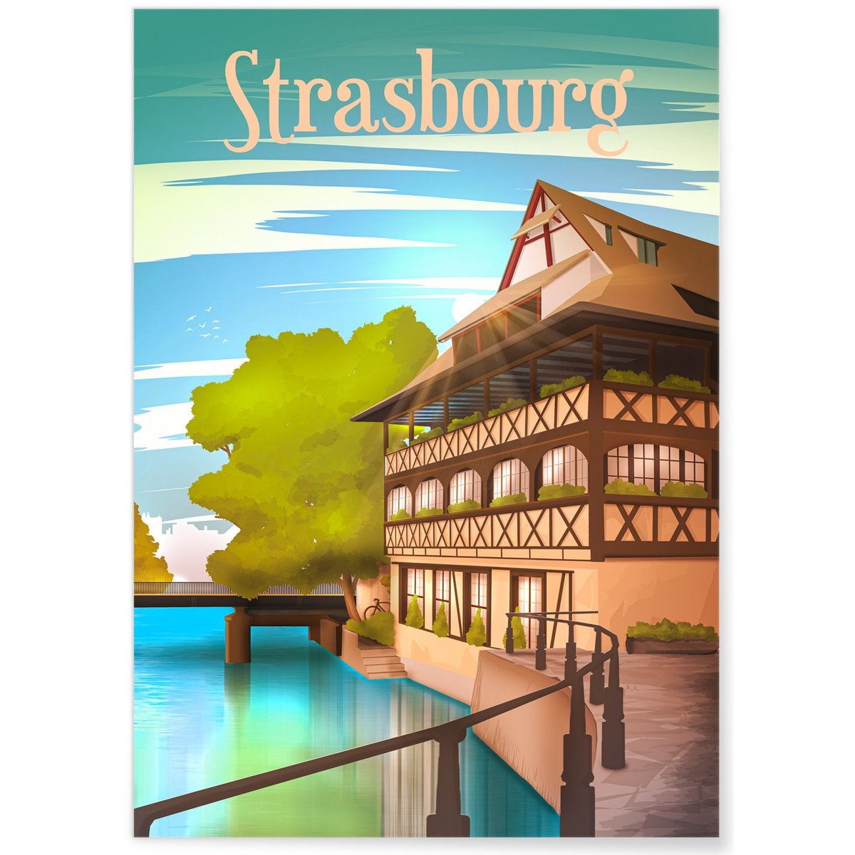 Affiche ville Strasbourg blanc, L'AFFICHERIE