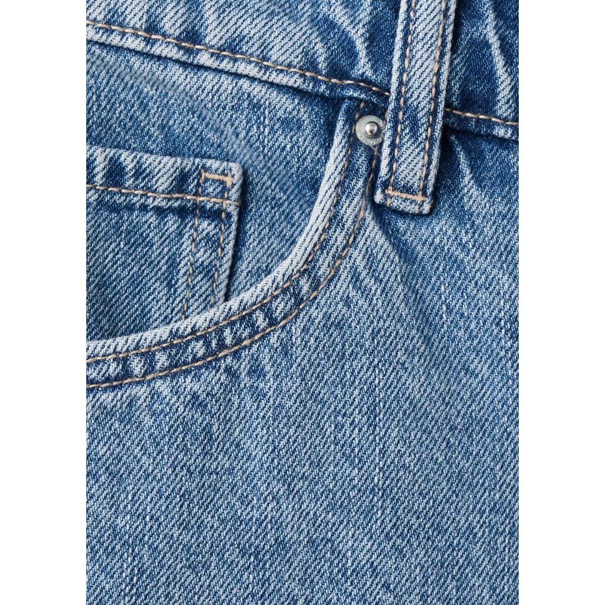 Short en jean droit bleu moyen, MANGO