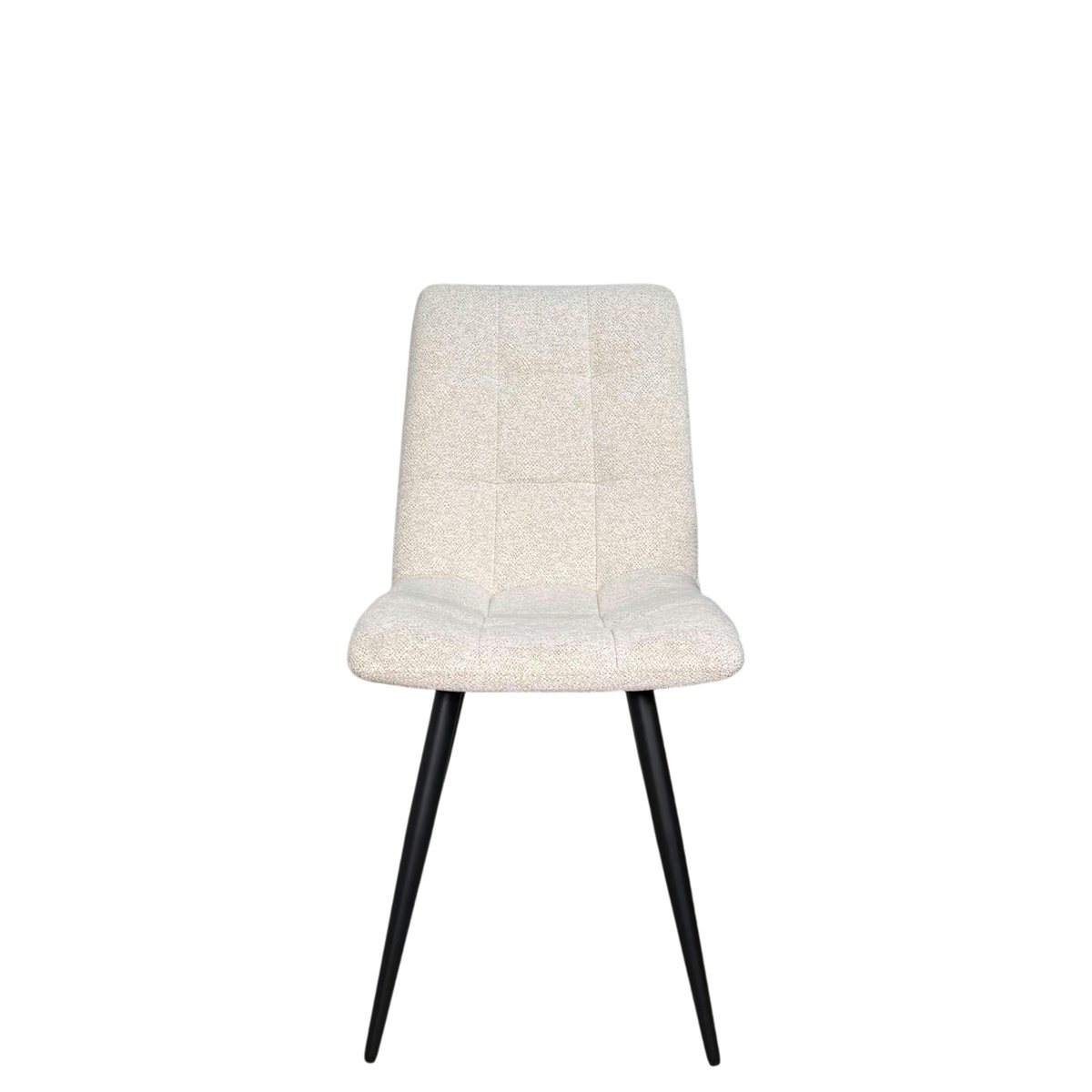 Chaise en tissu damier (lot de 2) LOMBARDIE beige, PIER IMPORT