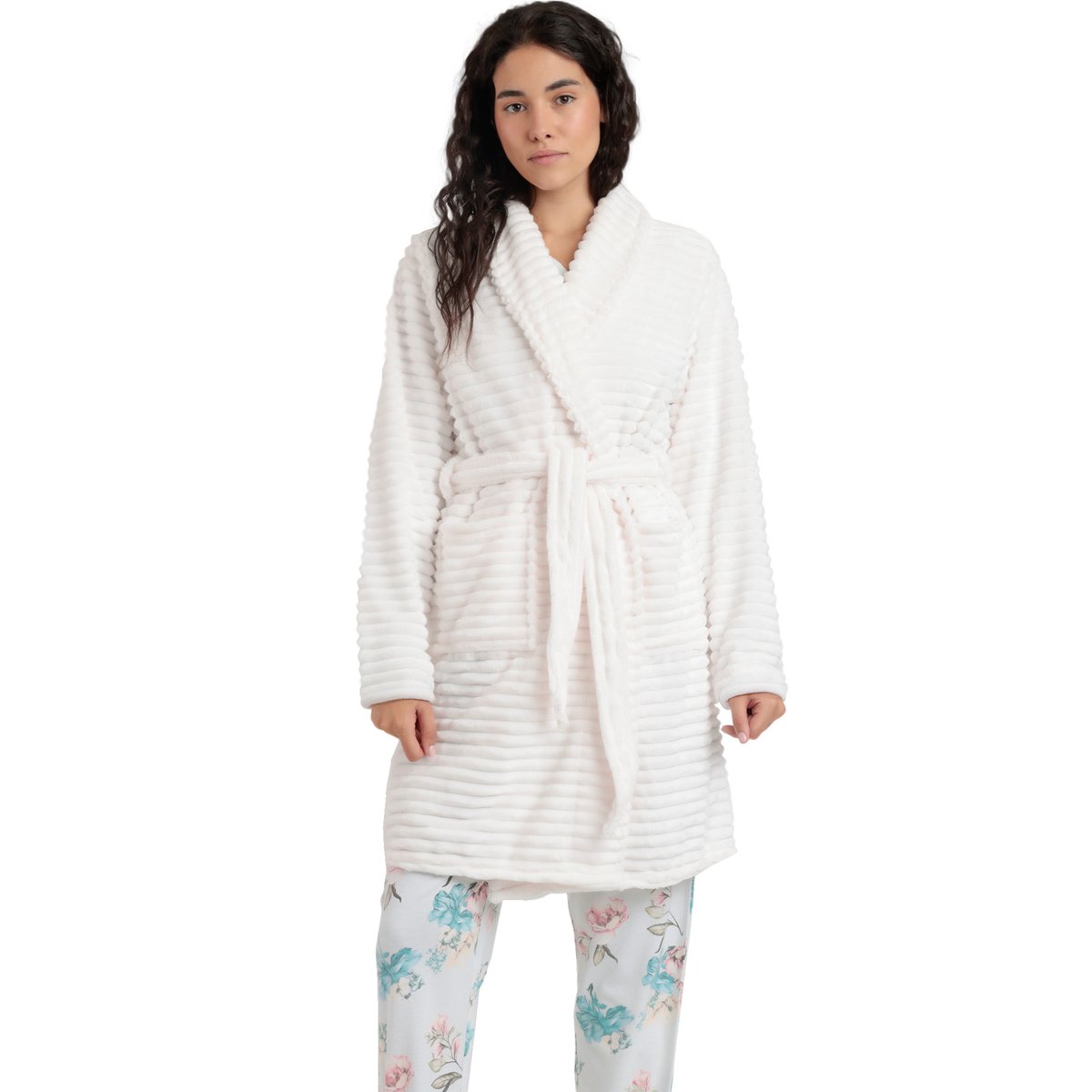 Robe de chambre Soft Hearts ivoire, ADMAS