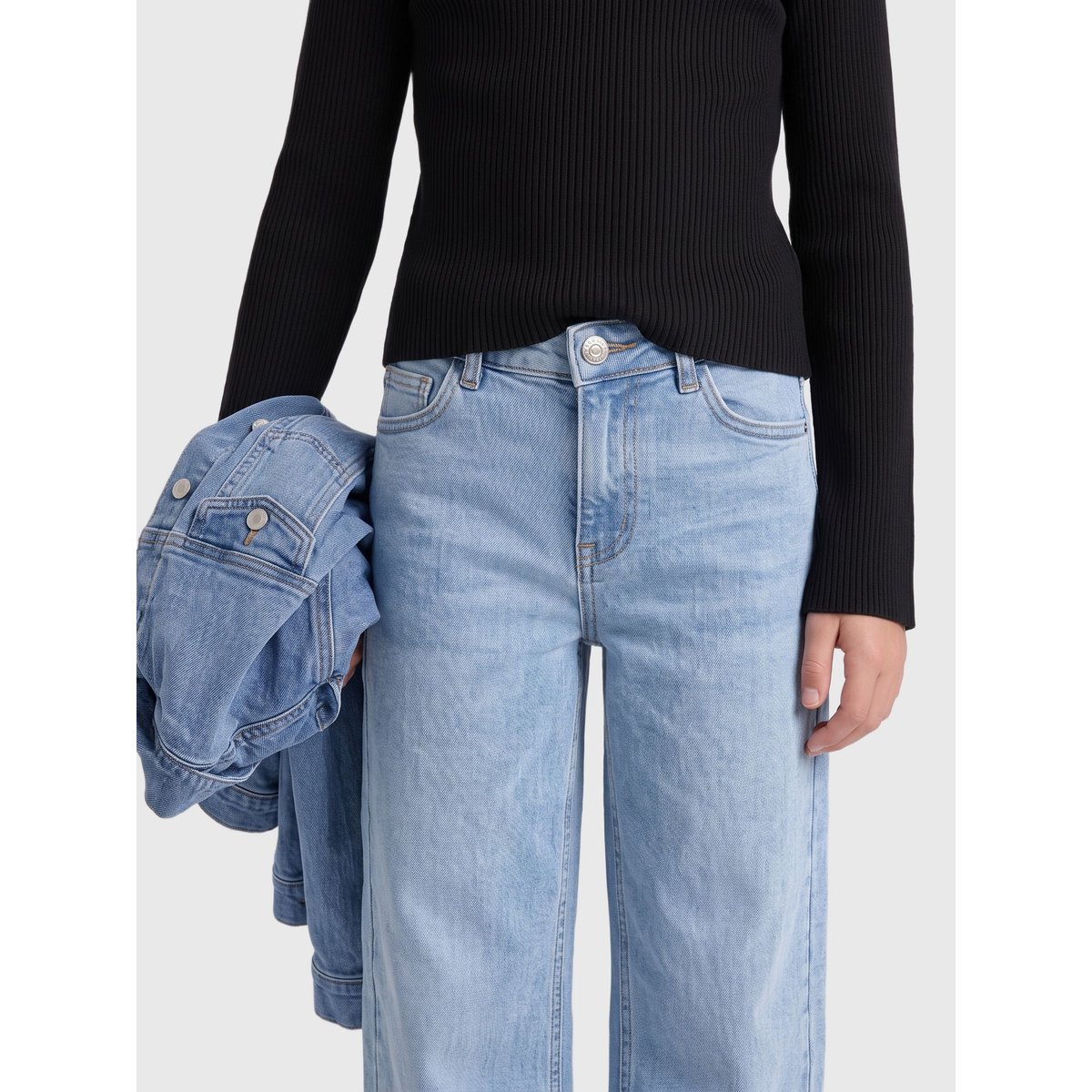 Jean À Jambe Large light blue denim, KIDS ONLY