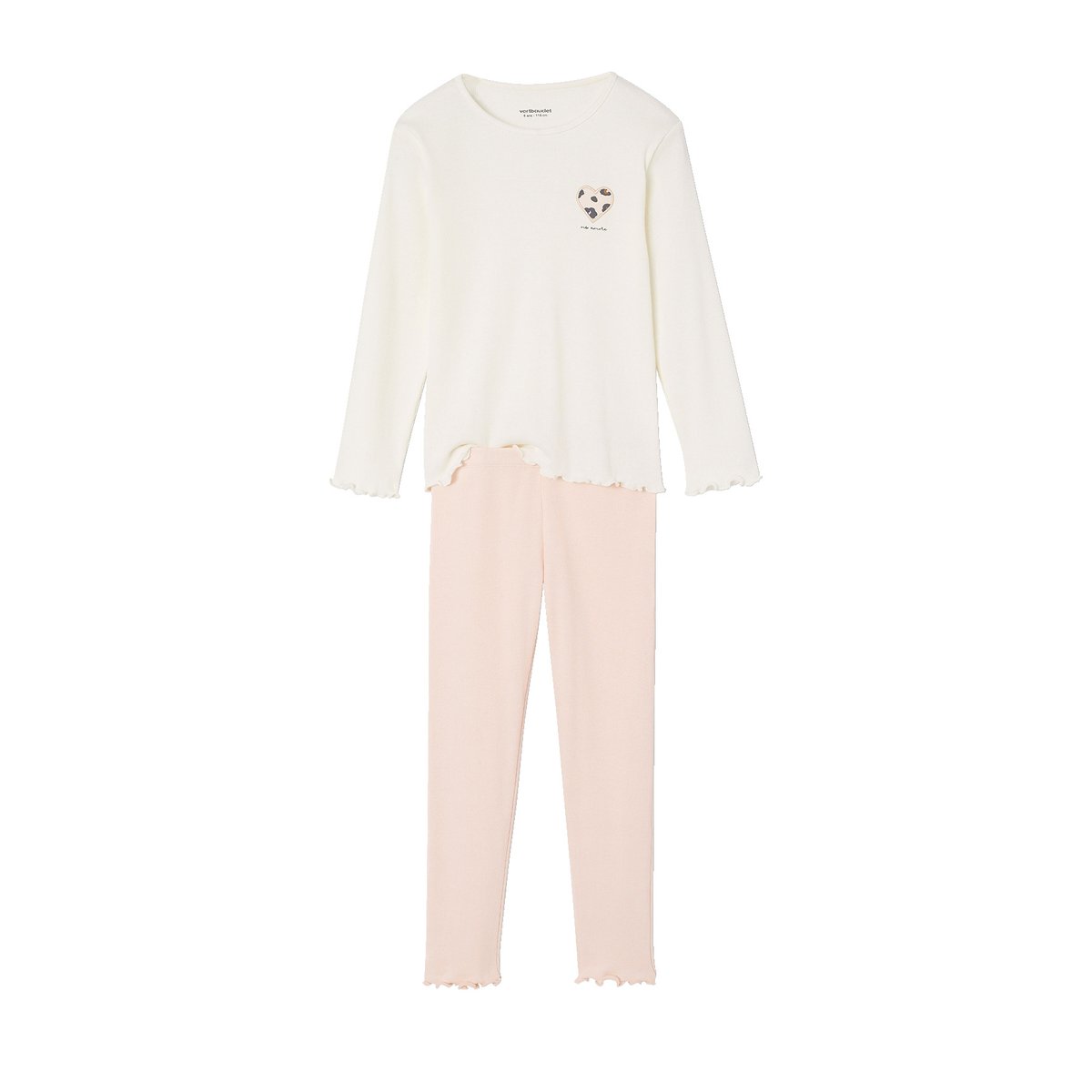 Lot de 2 pyjamas manches longues rose pâle, VERTBAUDET