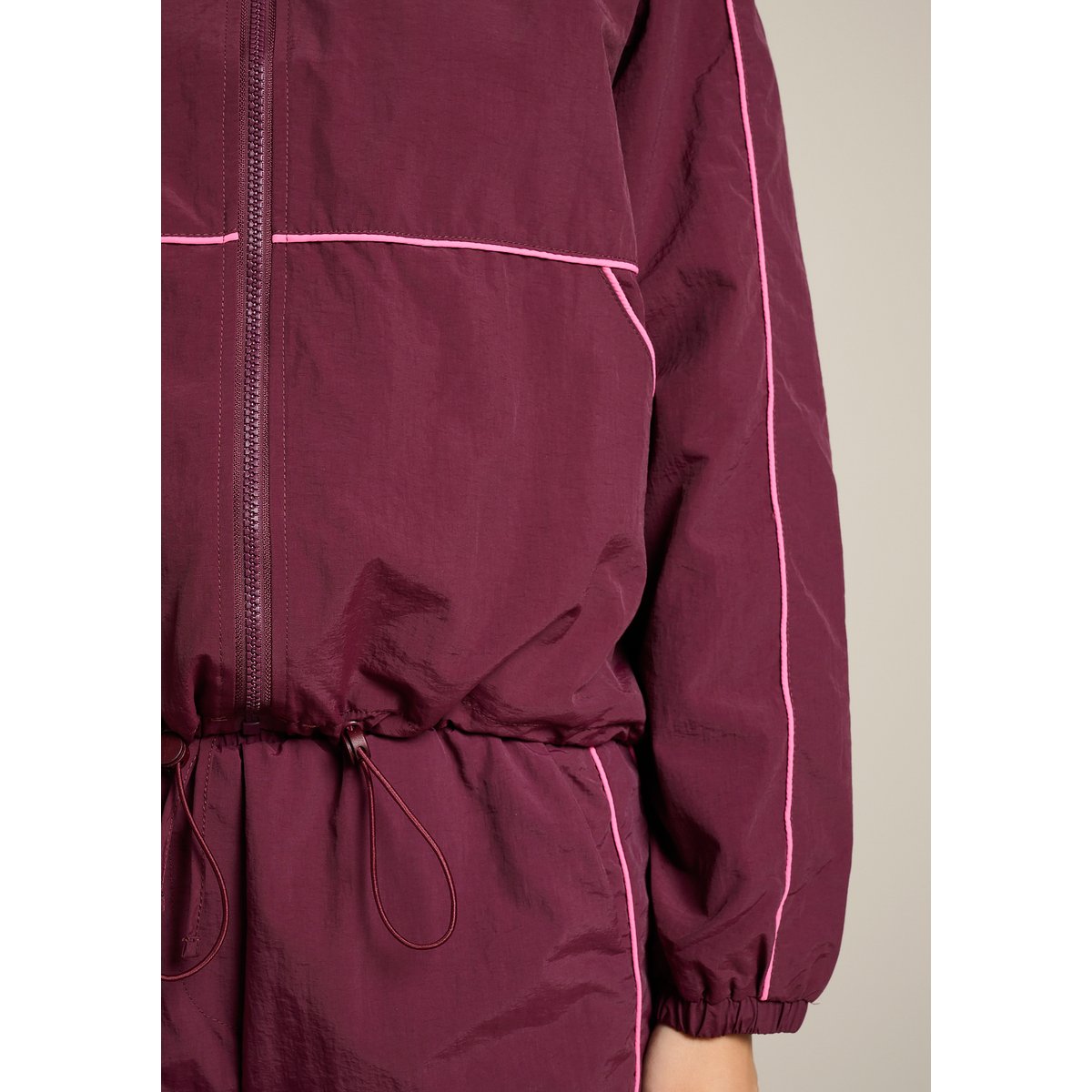 Veste zippée à passepoil bordeau wine, LOLALIZA