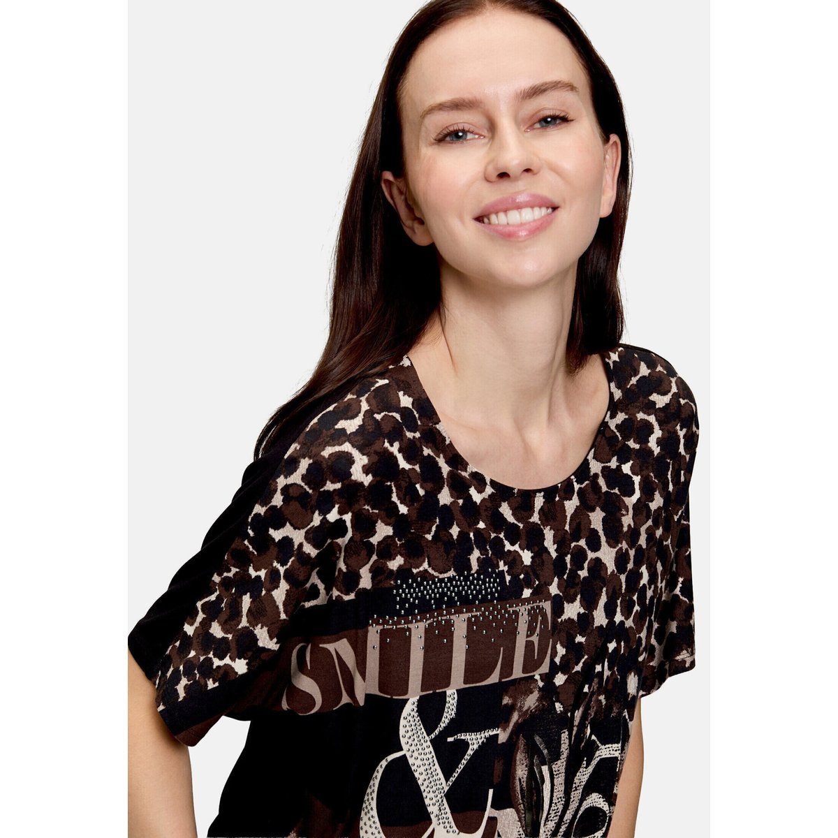 T-shirt oversize à impression marron/beige, BETTY BARCLAY