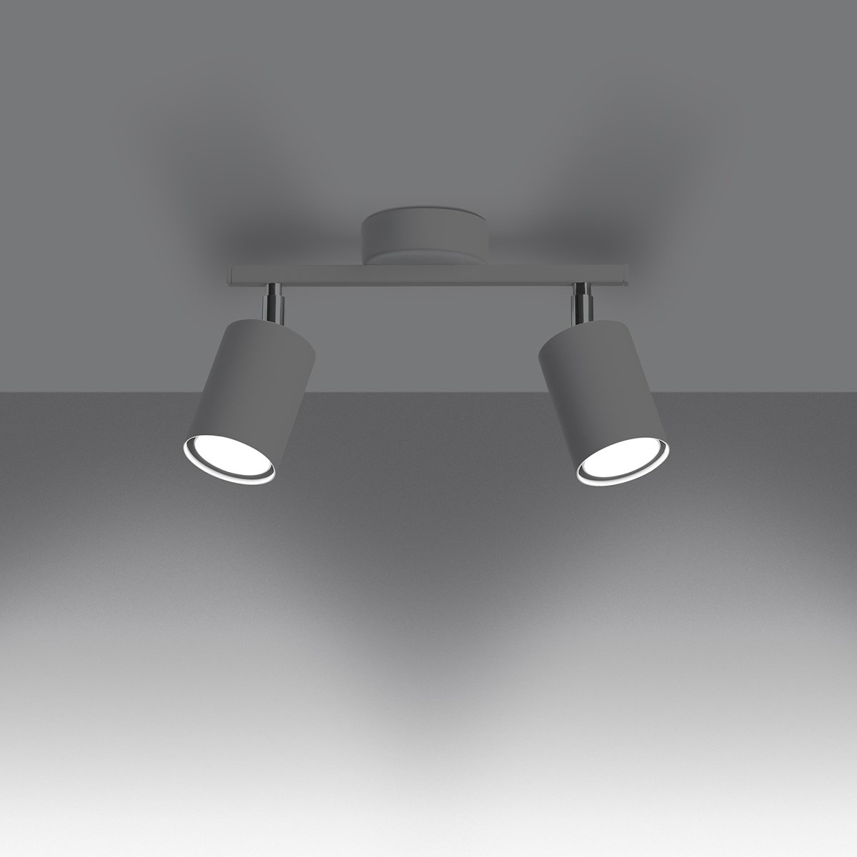 Plafonnier Acier Blanc GU10 2 Lemmi blanc, EDEN