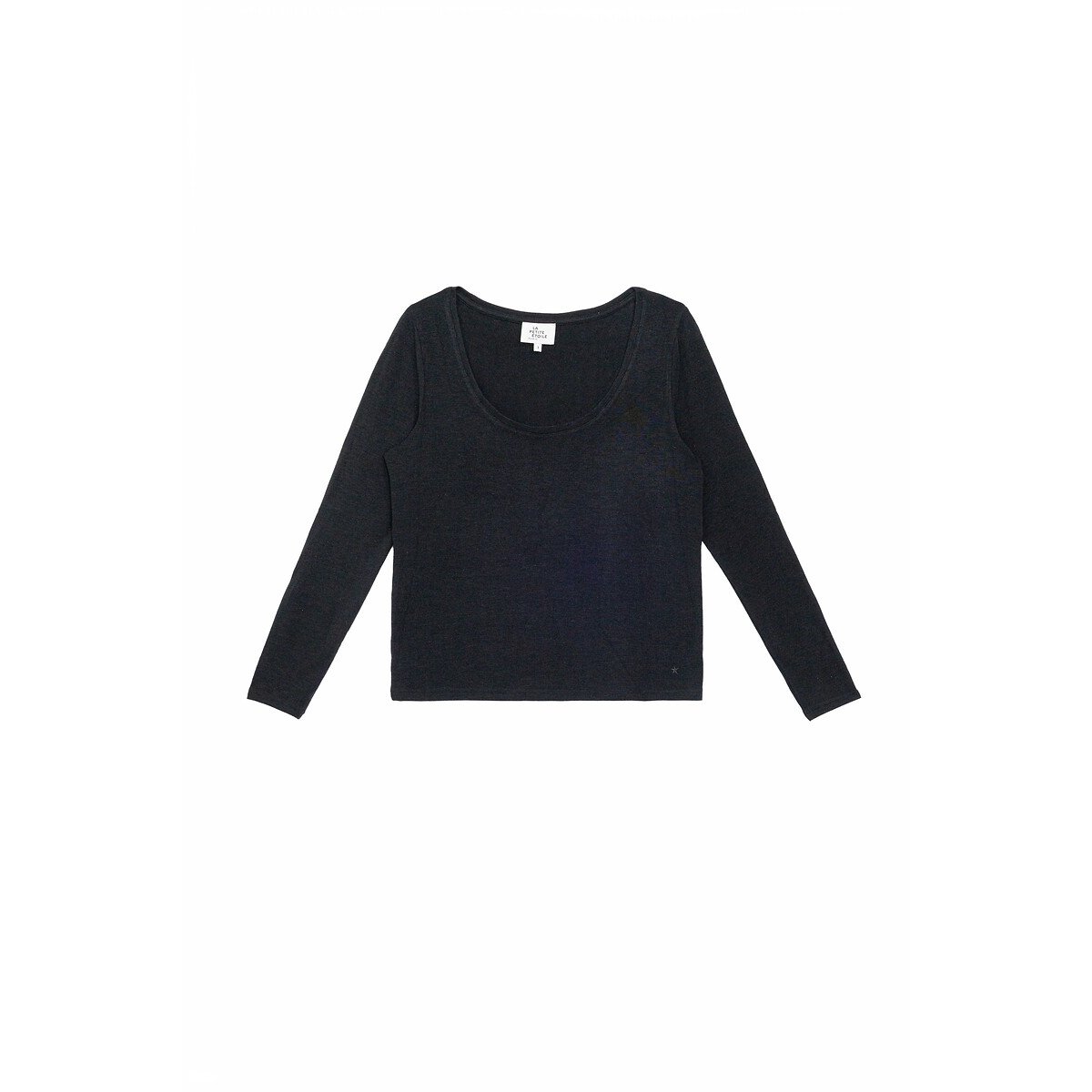 Crew Neck Long Sleeve T-Shirt black, LA PETITE ETOILE