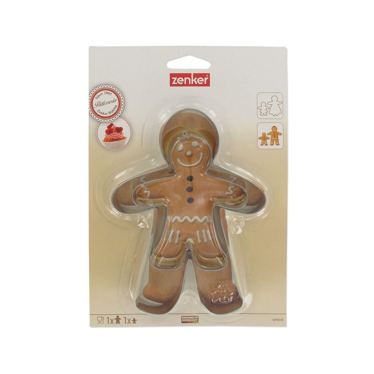 2 emporte-pièces bonhomme en pain d'épices inox, ZENKER