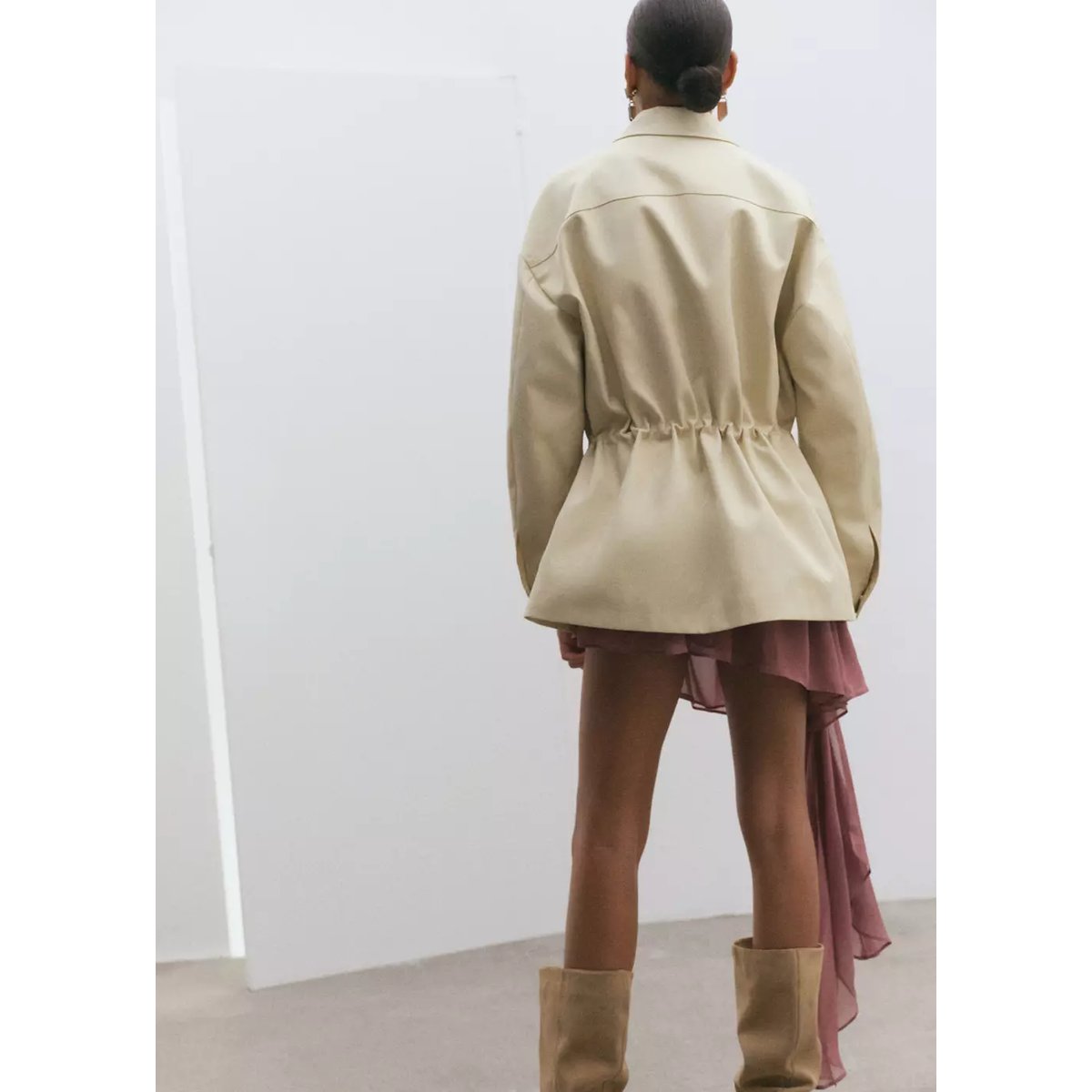 Parka oversize avec poches écru, MANGO