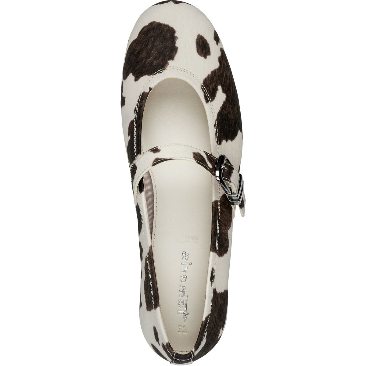 Mary Jane Ballet Pumps white/brown, TAMARIS