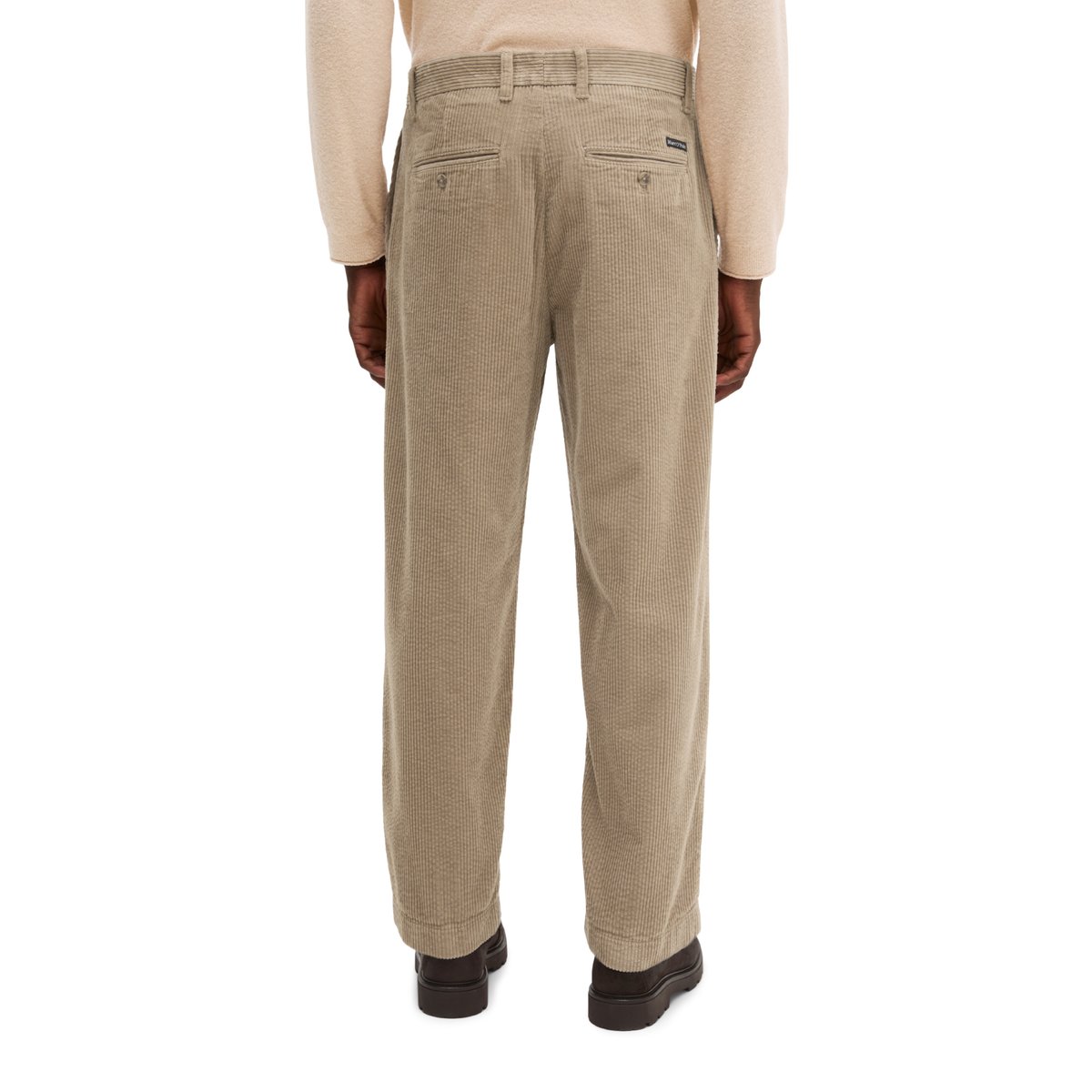 Pantalon en velours côtelé, modèle Bent relaxed en pur coton biologique beige, MARC O'POLO