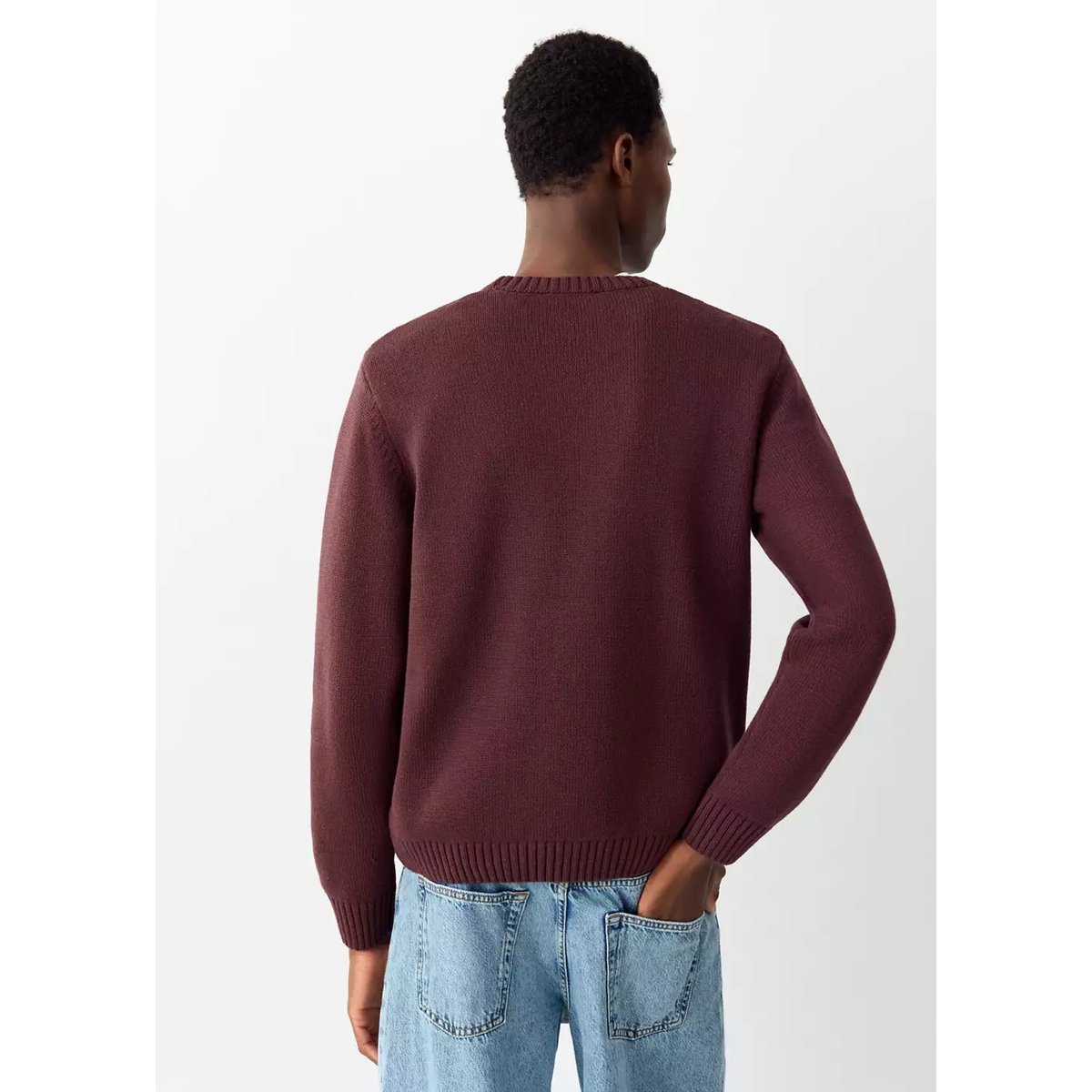 Pull en maille moyenne bordeaux, MANGO TEEN
