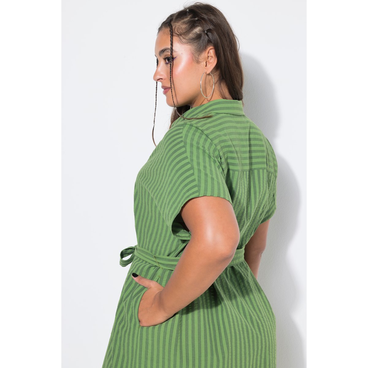 Robe chemisier en seersucker rayé cactus, STUDIO UNTOLD