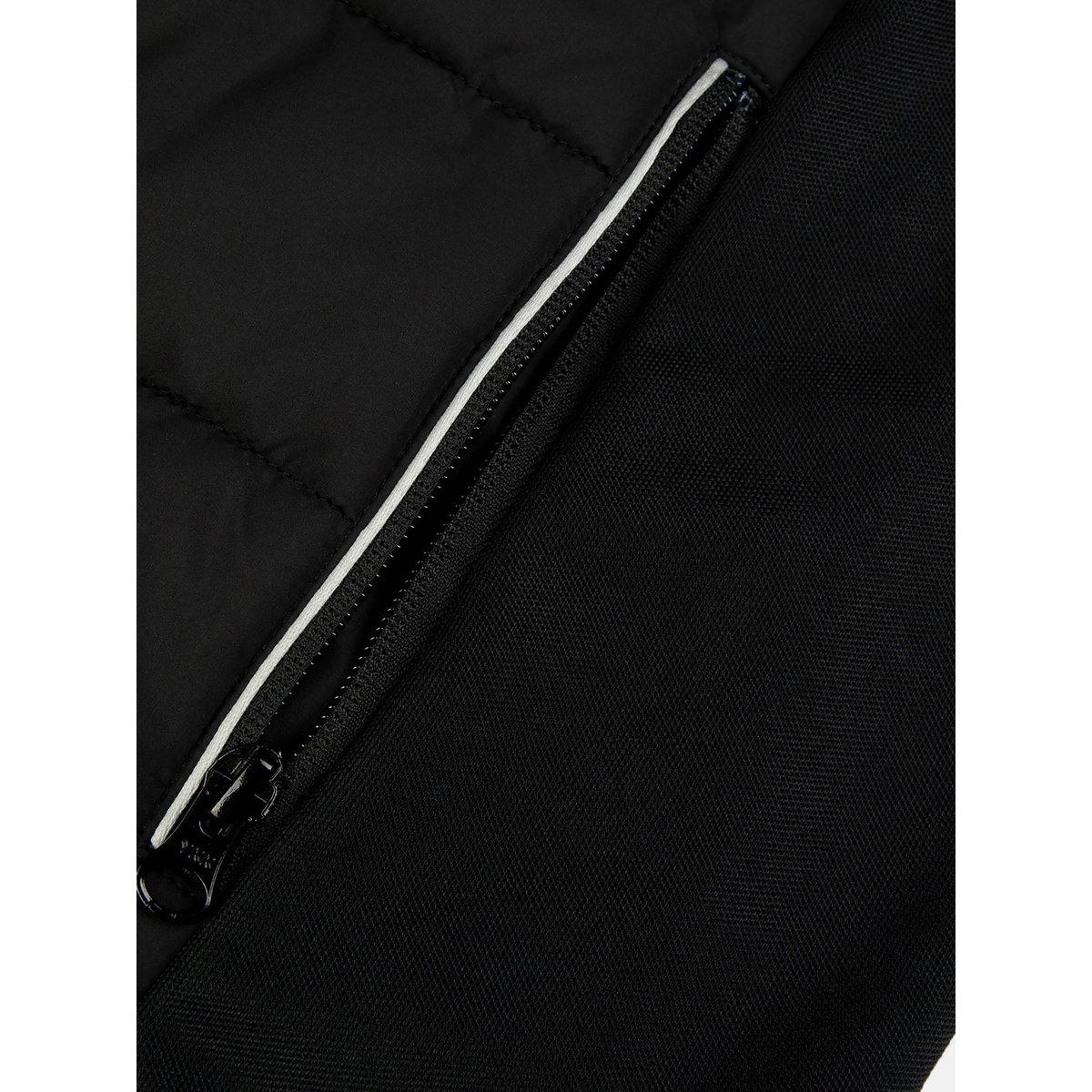 Veste zippée matelassée bi-matière avec détail tricolore Hybride black, LE COQ SPORTIF