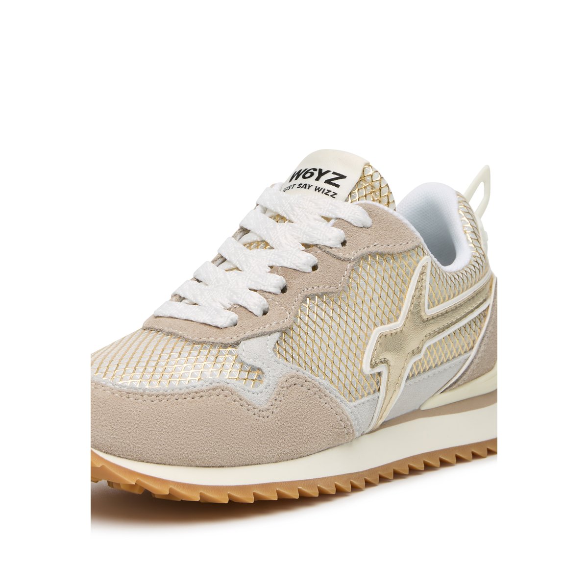 Baskets en daim et tissu technique JET-J. beige-or, W6YZ