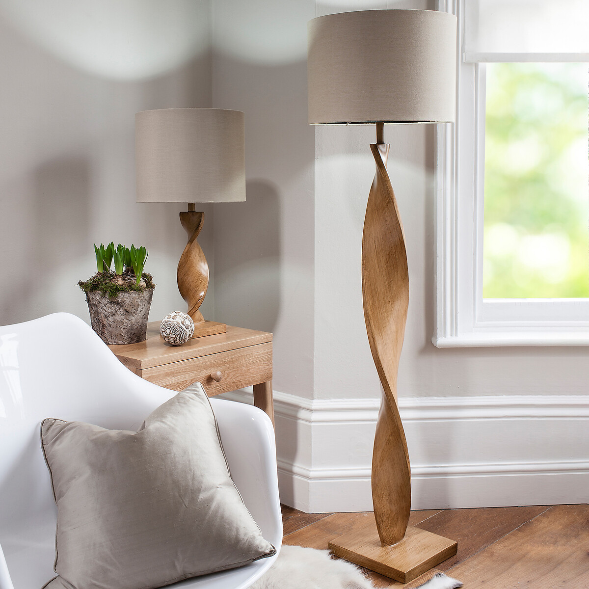 Abra Twisted Floor Lamp brown , SO'HOME