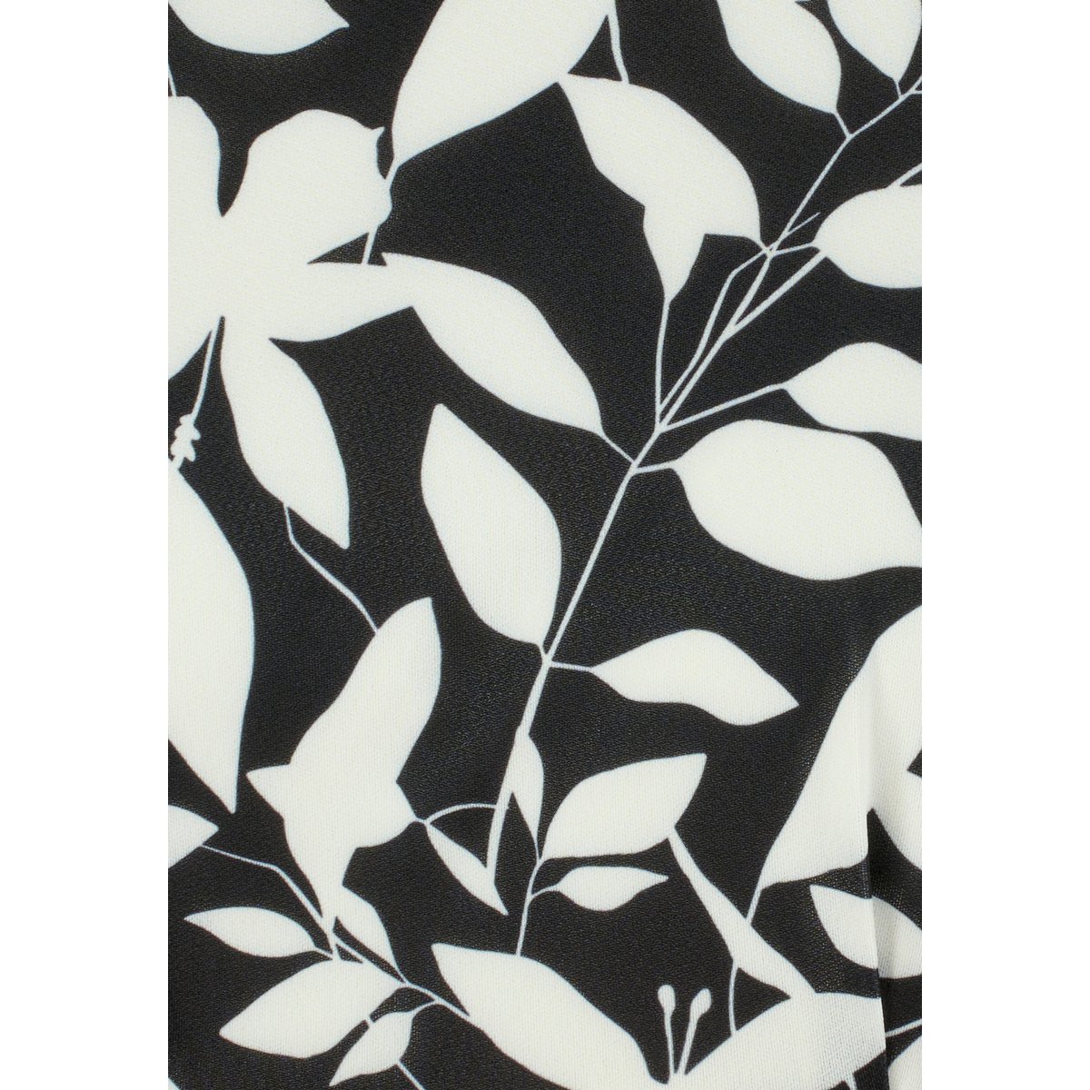 Robe maille crêpe stretch noir feuillage, DAMART