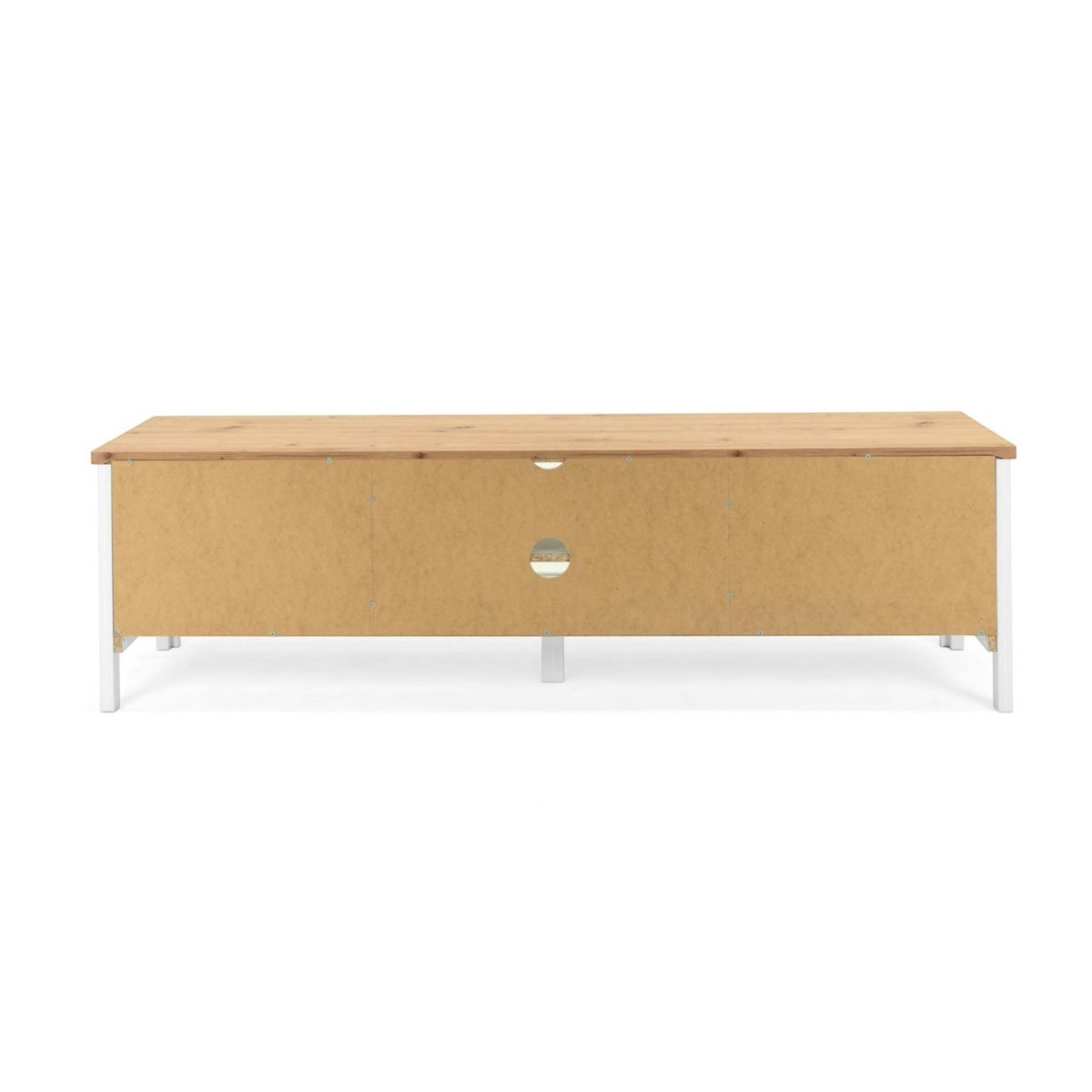 Meuble TV 2 tiroirs, niches centrales VENZA blanc, PIER IMPORT