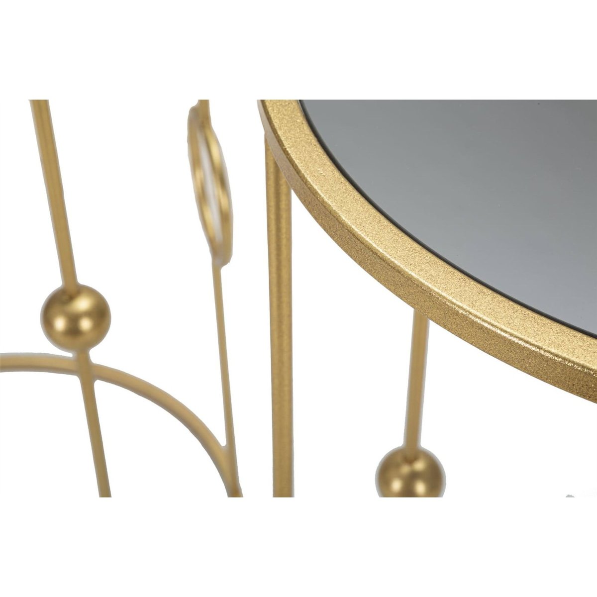 Lot de 2 tables plateau miroir GLAM doré et miroir fumé, RECOLLECTION