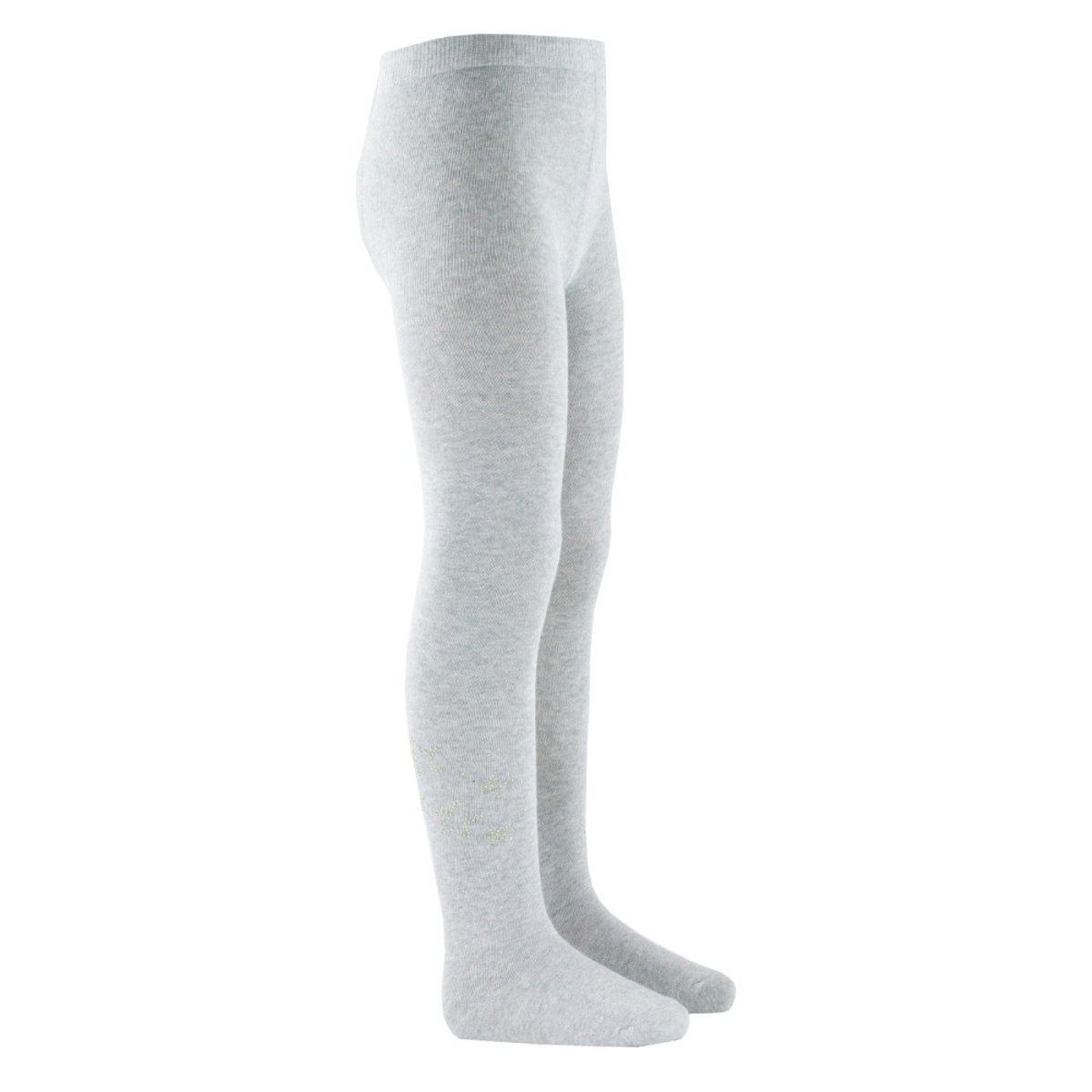 Collant uni en coton fantaisie étoiles de strass gris, KINDY