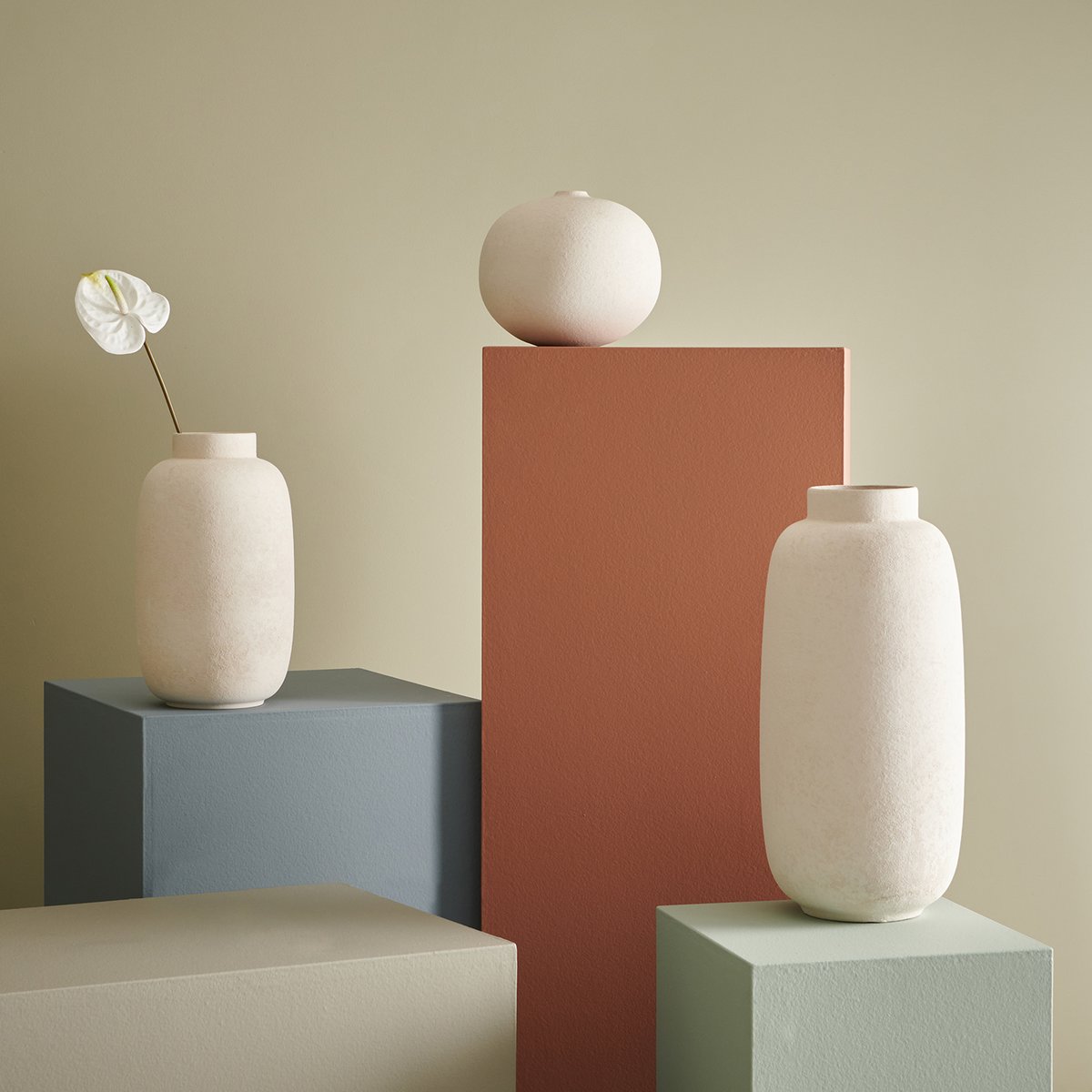 Vase haut 34 cm BULLET blanc, SP COLLECTION