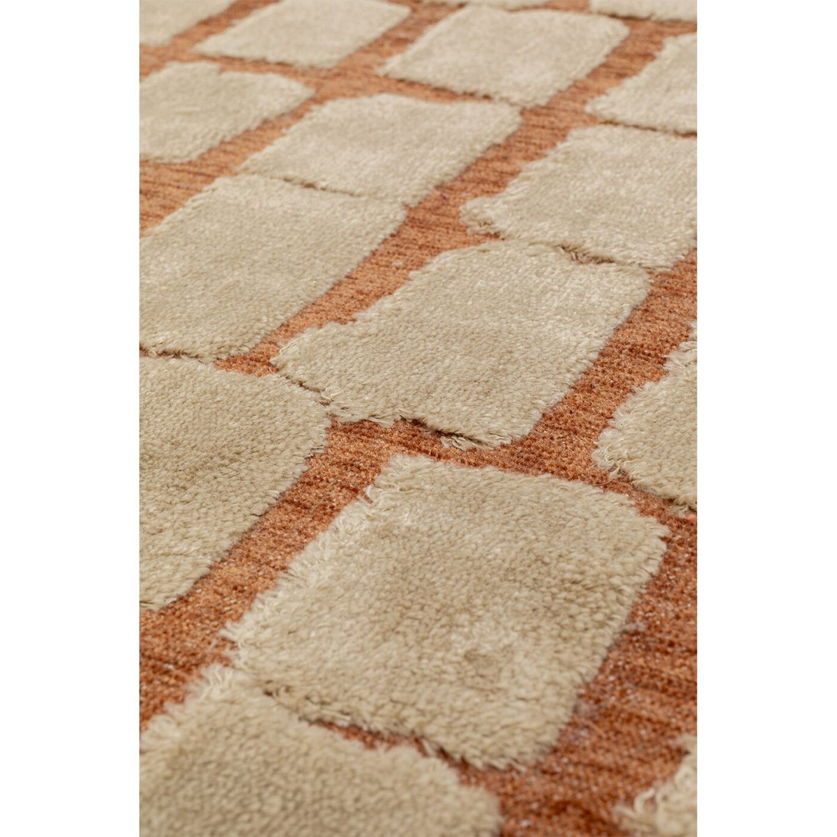 Tapis en viscose beige et orange, BRICK beige, KARE DESIGN